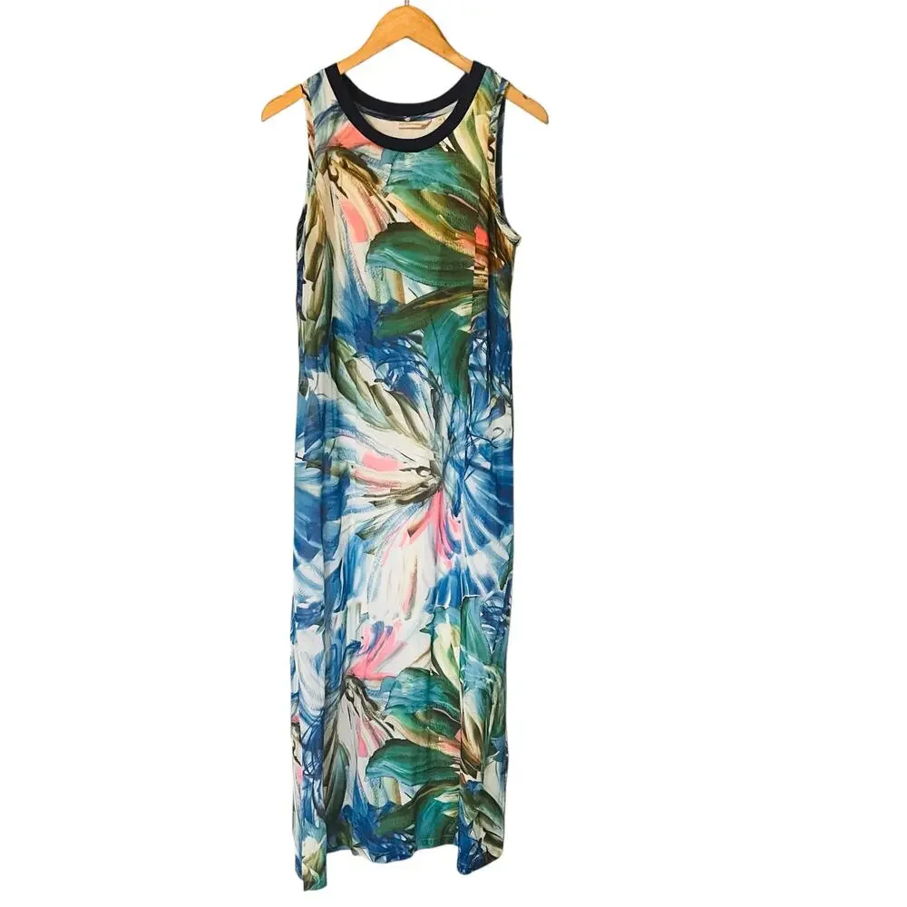 Soft Surroundings Penelope Sleeveless Tropical Print Maxi Dress Size XS NWT - Picture 2 of 10